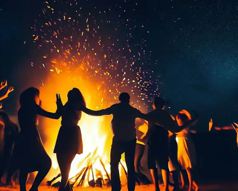 Cérémonie védique autour du feu