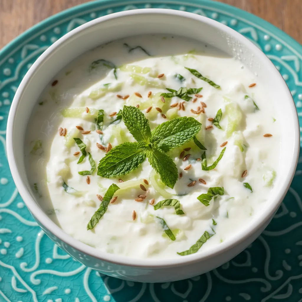 Raita à la menthe et concombre