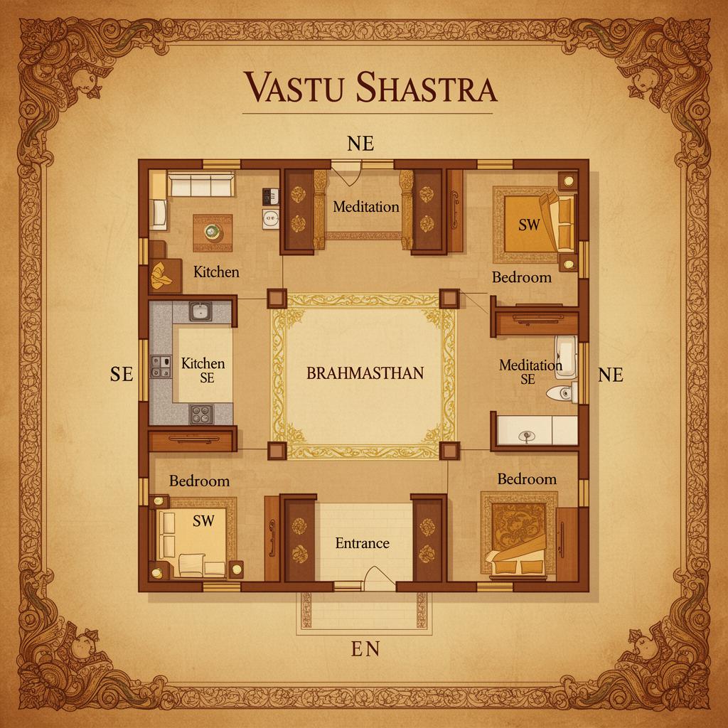 Plan de maison selon les principes du Vastu Shastra