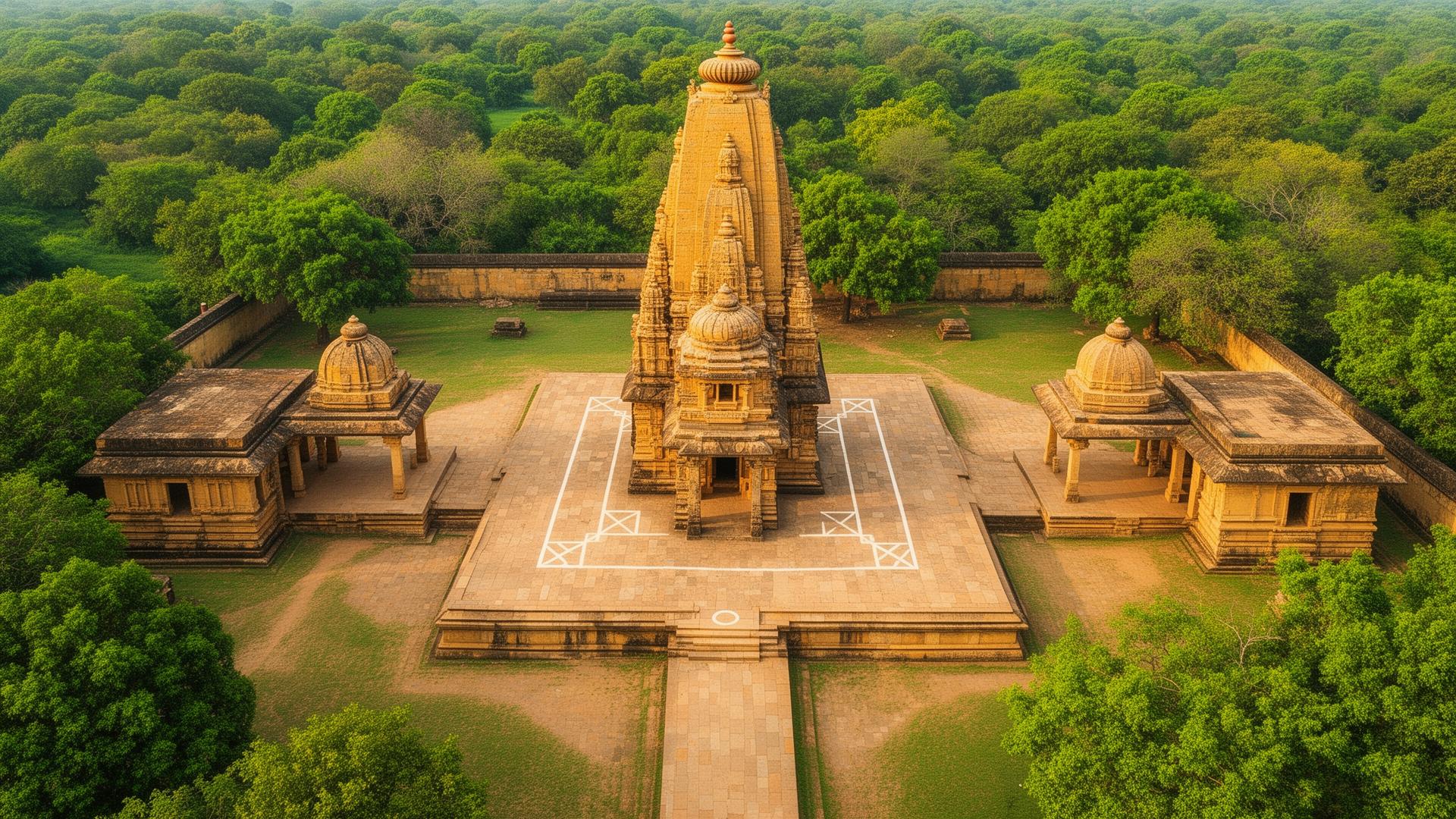 Temple hindou montrant les principes du Vastu Shastra