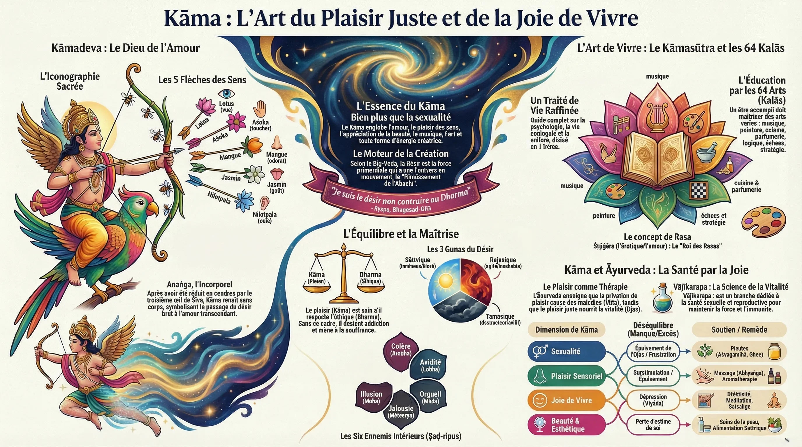 Kāma — le désir et la joie de vivre selon la tradition védique