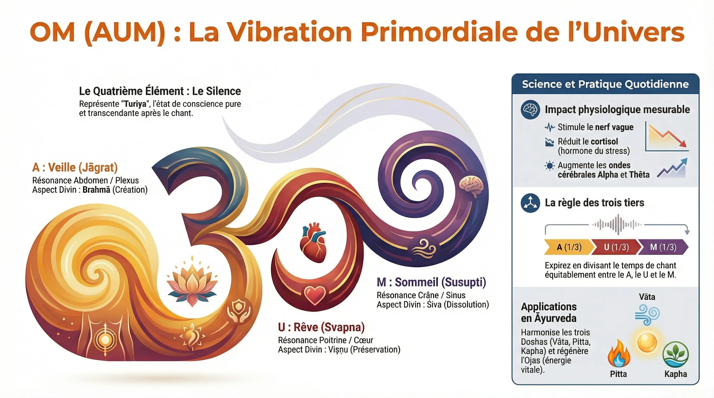 Illustration du OM dans les textes védiques