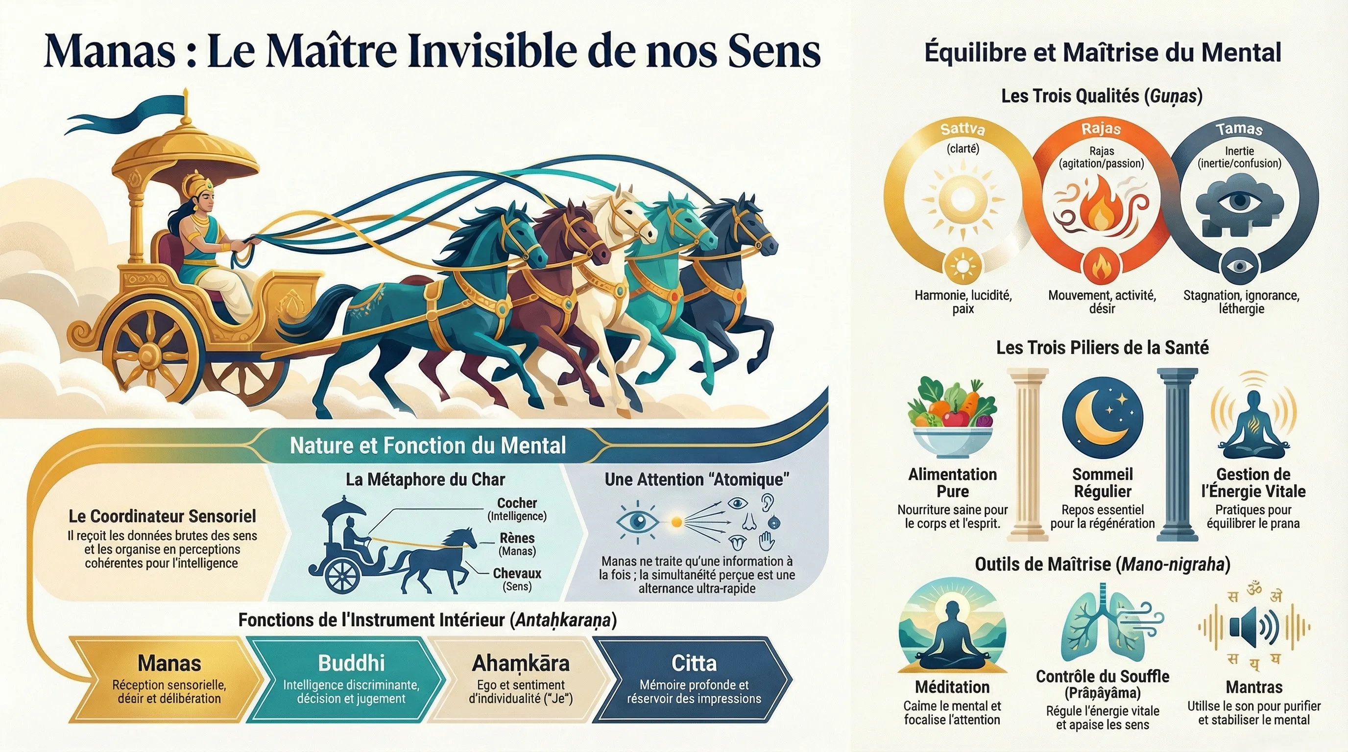 Illustration de Manas, le mental sensoriel dans la tradition védique