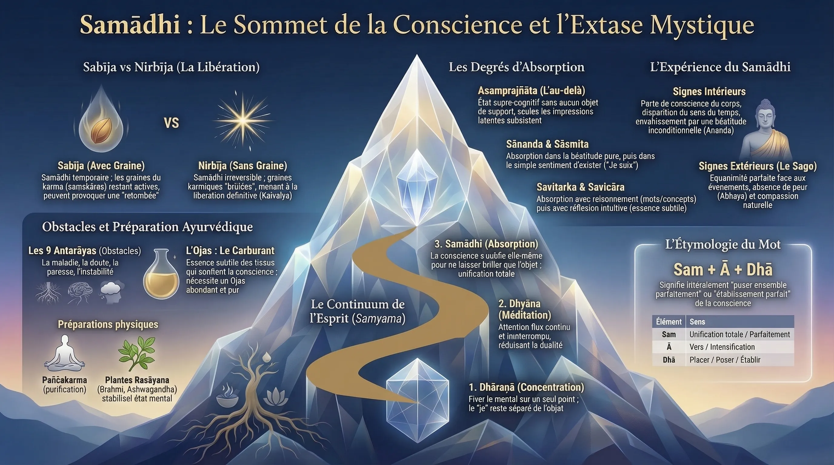 Illustration de Samādhi, l'extase mystique et sommet du Yoga
