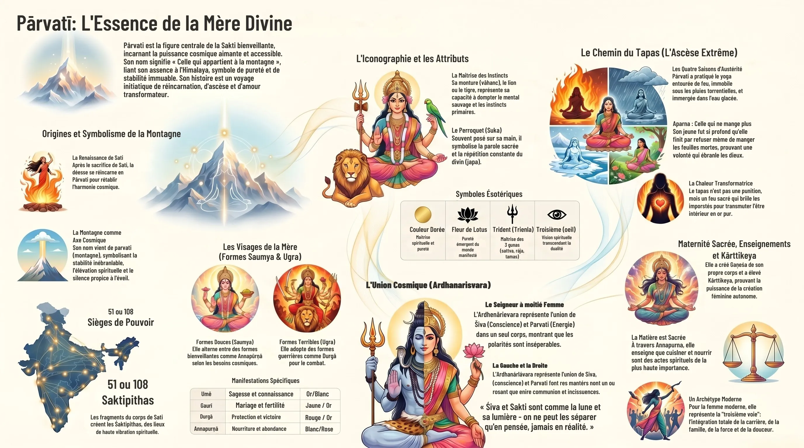 Pārvatī, la Mère Divine, épouse de Śiva et incarnation de la Śakti bienveillante