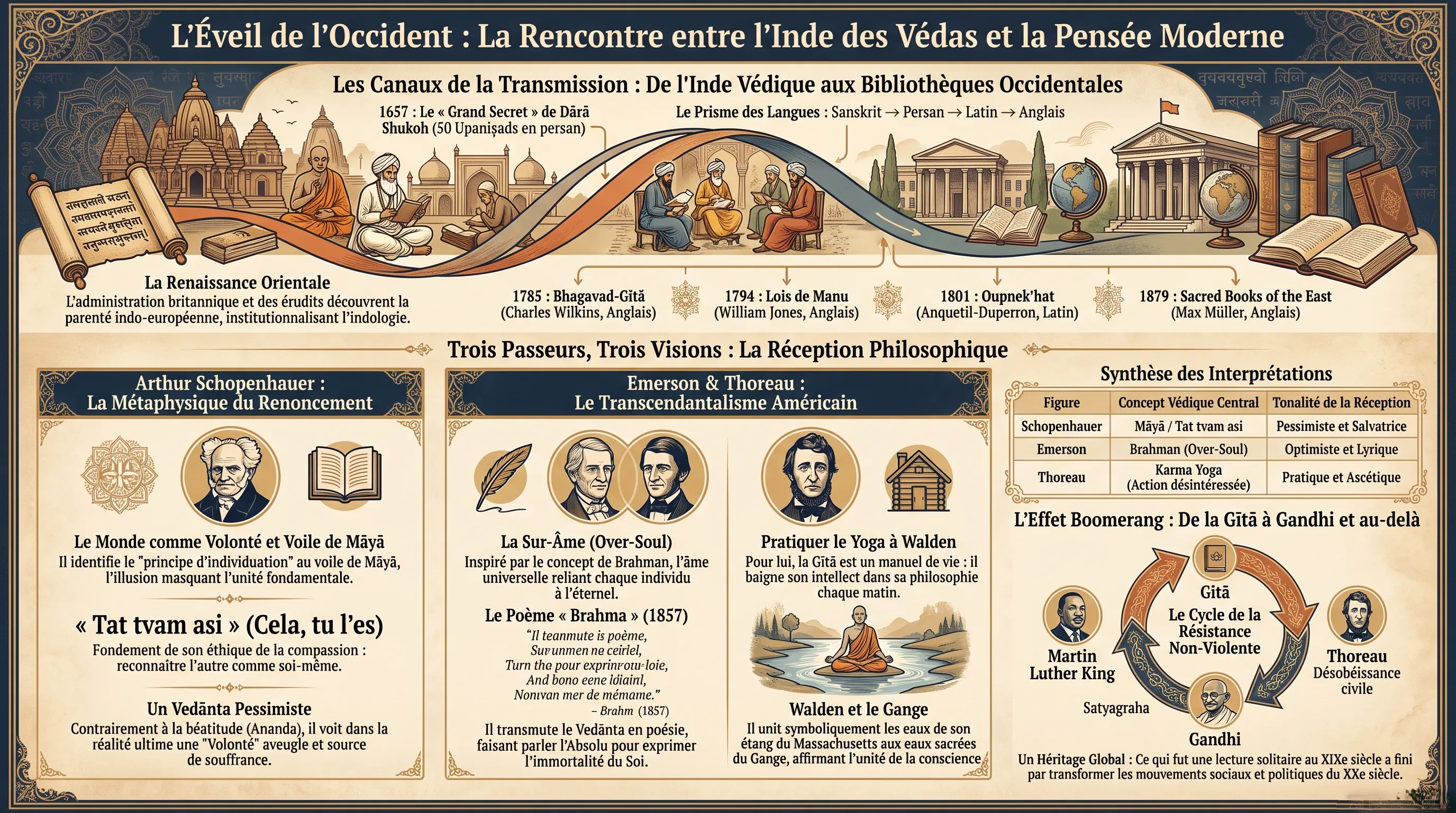 La réception de la pensée védique en Occident — Schopenhauer, Emerson, Thoreau